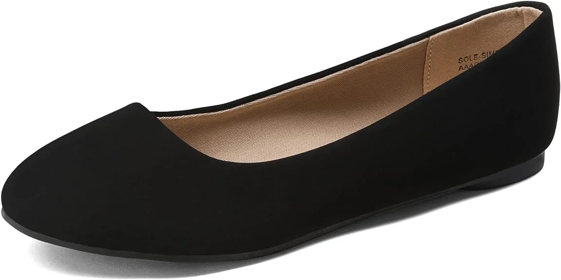 "Image showing a pair of stylish ballet flats for women - DREAM PAIRS Women's Sole-Simple Ballerina - against a chic background, highlighting elegance and comfort.